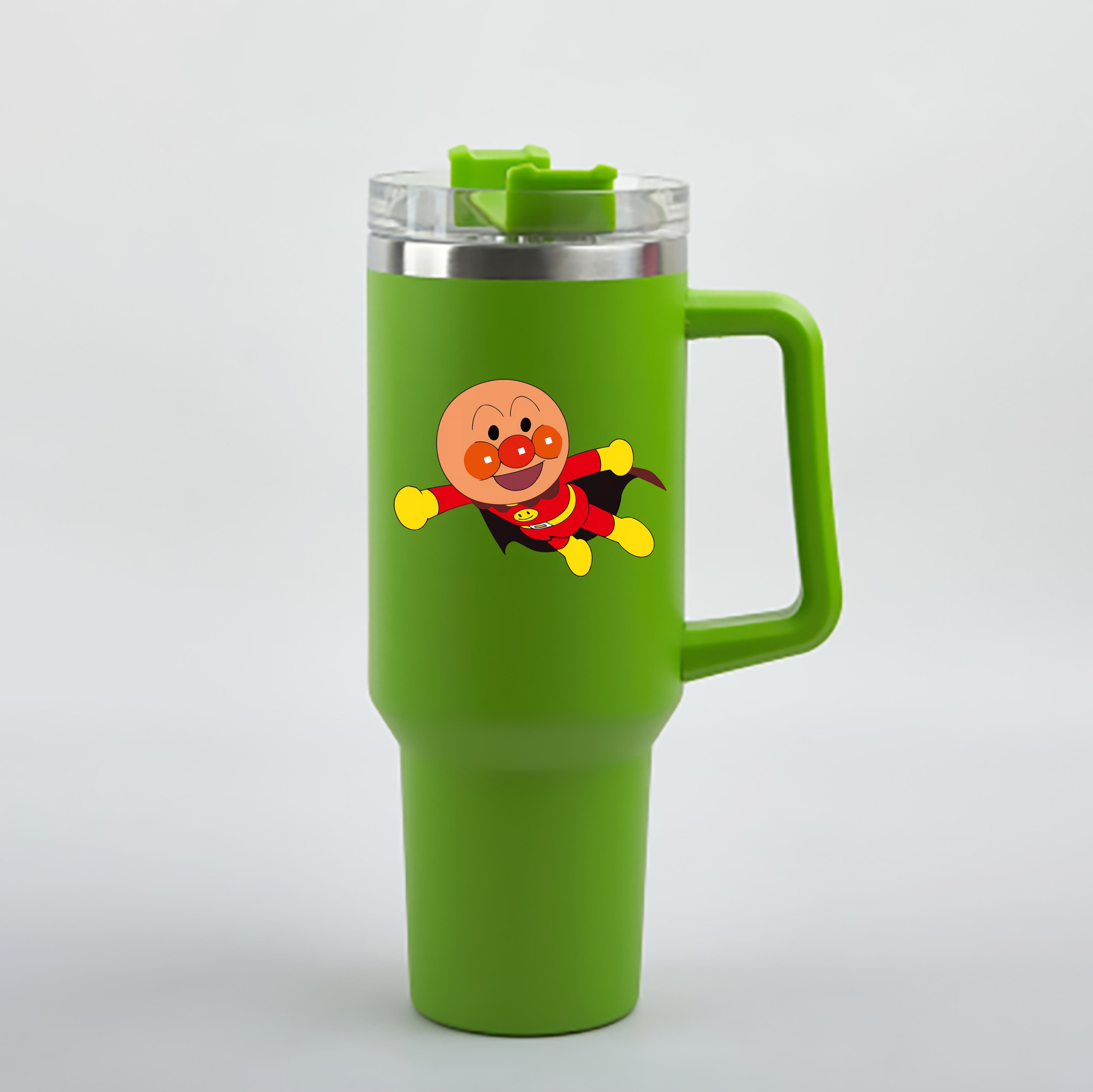 （画像用） アンパンマン Anpanman 1200mL車用タンブラー - クリスタルステッカー（プラスチックストロー付き）